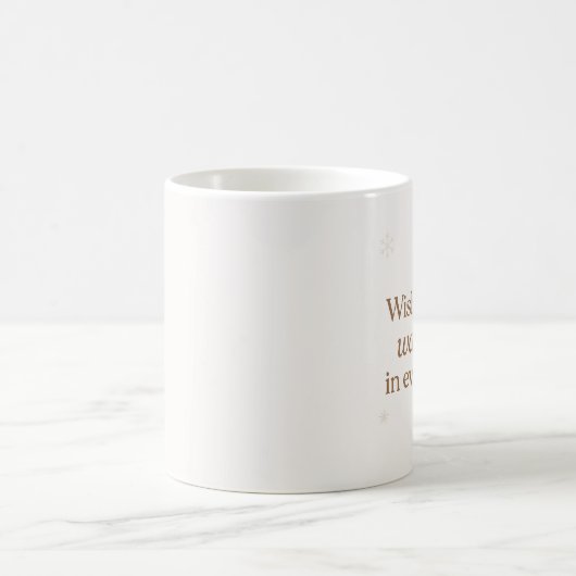 Warm Wishes | Minimalist Christmas Quote Mug Magische Mok (Center)