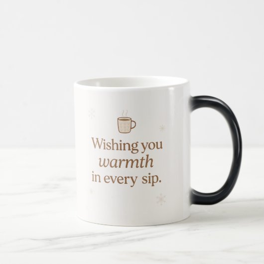 Warm Wishes | Minimalist Christmas Quote Mug Magische Mok (Rechts)