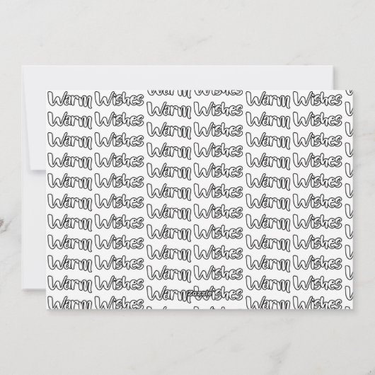 Warm Wishes Outline Lettering 3 Vertical Photo Feestdagenkaart (Achterkant)
