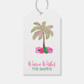Warm Wishes Palm Tree Custom Cadeau Labels Cadeaulabel (Voorkant)