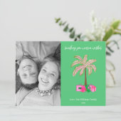 Warm Wishes Palmboom Foto Kerstkaart (Staand voorkant)
