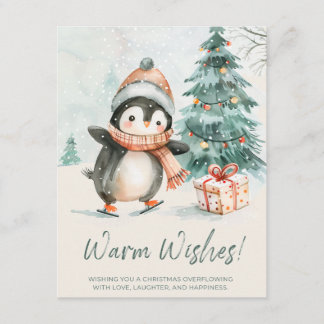 Warm Wishes Penguin Feestdagenkaart