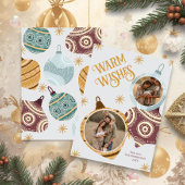 Warm Wishes Personalized Modern Ornament Feestdagenkaart
