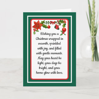 Warm wishes poinsettia christmas card feestdagen kaart