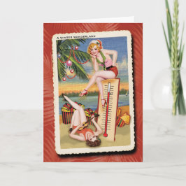 Warm Wishes Retro Kerst Kaart