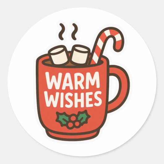 Warm wishes ronde sticker (Voorkant)