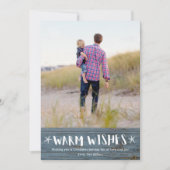 Warm Wishes Rustic Beach Family met Kerstmis Feestdagenkaart (Voorkant)