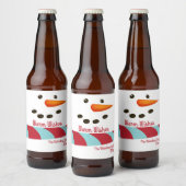 Warm Wishes, Snowman Holiday Bier Etiket (Flessen)