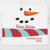 Warm Wishes, Snowman Holiday Bier Etiket (Enkel label)