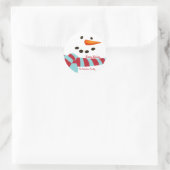 Warm Wishes, Snowman Holiday Ronde Sticker (Tas)