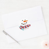 Warm Wishes, Snowman Holiday Ronde Sticker (Envelop)
