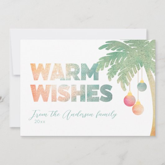 Warm Wishes Tropical Holiday Kaart (Voorkant)