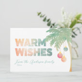Warm Wishes Tropical Holiday Kaart (Staand voorkant)
