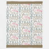 Warm Wishes Typografie Red/Green ID589 Fleece Deken (Voorkant)