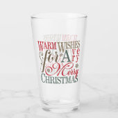 Warm Wishes Typografie Red/Green ID589 Glas (Achterkant)