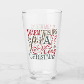 Warm Wishes Typografie Red/Green ID589 Glas (Voorkant)