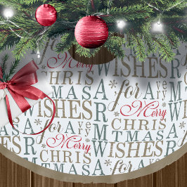 Warm Wishes Typografie Red/Green ID589 Kerstboom Rok