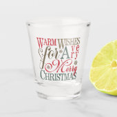Warm Wishes Typografie Red/Green ID589 Shot Glas (Voorkant)