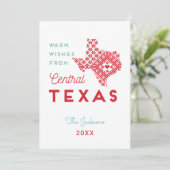 Warm Wishes uit Central of Texas Kaart (Staand voorkant)