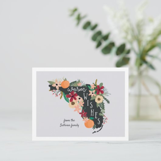 Warm Wishes uit Florida Feestdagenkaart (Staand voorkant)