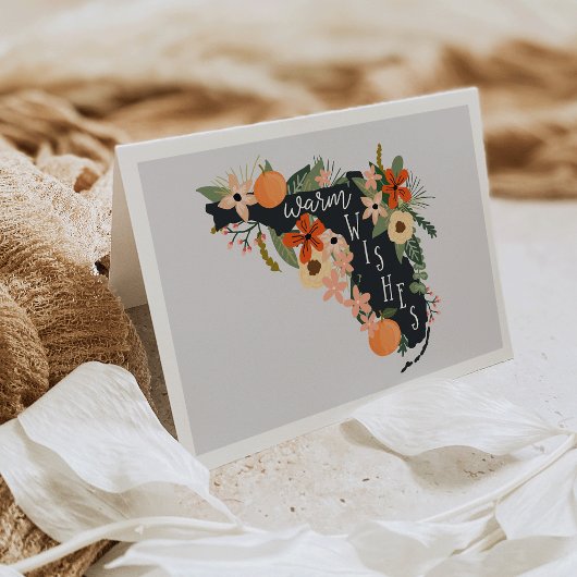 Warm Wishes uit Florida Note Card| Grijs Kaart