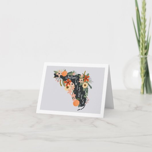 Warm Wishes uit Florida Note Card| Grijs Kaart (Voorkant)