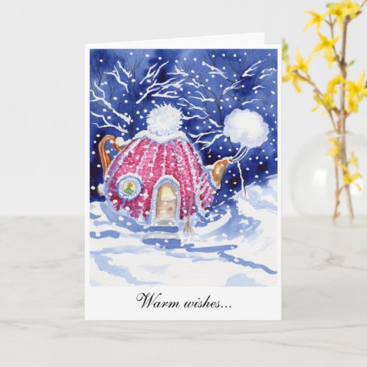 "Warm Wishes" Vakantie Kaart (Gele Bloem)