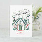 Warm Wishes Vakantiehuis Vakantie Kaart (Staand voorkant)
