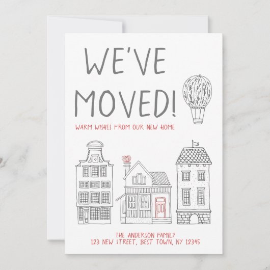 Warm Wishes van Ons Nieuwe Huis hebben wij bewogen Aankondiging (Voorkant)