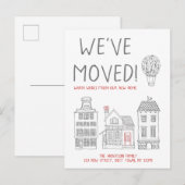 Warm Wishes van Ons Nieuwe Huis hebben wij bewogen Aankondigingskaart (Voorkant / Achterkant)