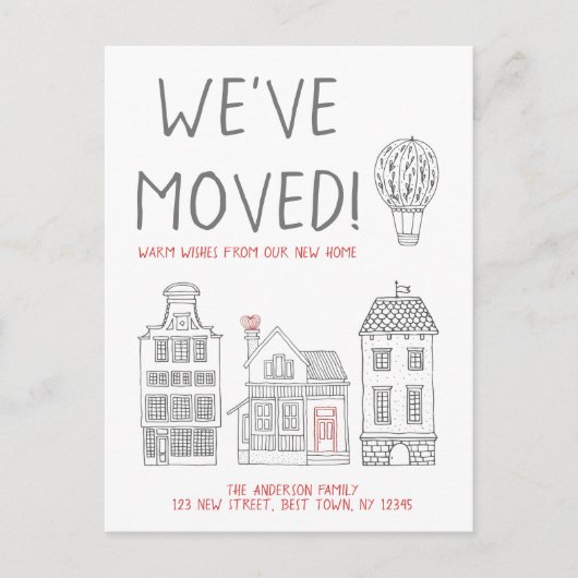 Warm Wishes van Ons Nieuwe Huis hebben wij bewogen Aankondigingskaart (Voorkant)