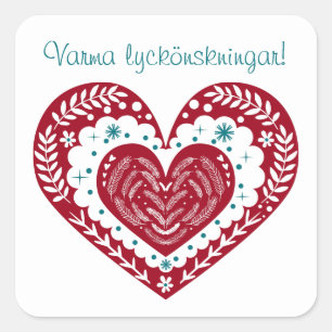 Warm Wishes Varma lyckönskningar! Scandinavisch Vierkante Sticker