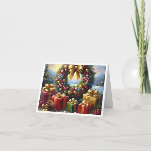 Warm Wishes Wenskaart Feestdagen Kaart (Voorkant)