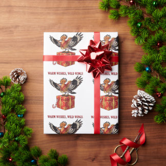 Warm Wishes Wild Wings Hopoe Kerstcadeau Ontwerp Cadeaupapier