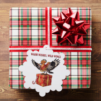 Warm Wishes Wild Wings Hopoe Kerstcadeau Ontwerp Ornament Kaart