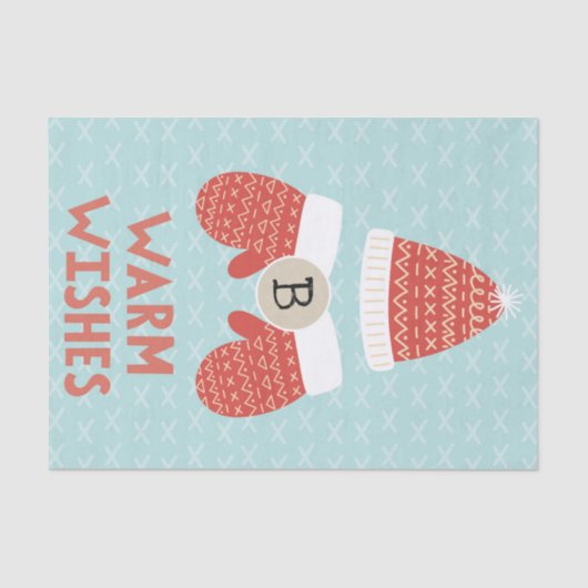 Warm Wishes Winter Christmas Pet & Handschoenen Ho Tissuepapier (Voorkant)