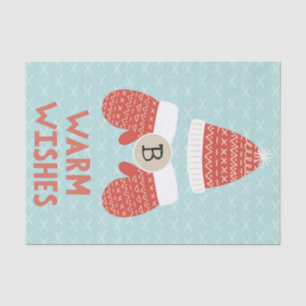 Warm Wishes Winter KerstPet & Glove Holiday Tissuepapier