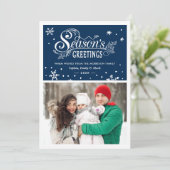 Warm Wishes's Greetings Typography Photo Feestdagenkaart (Staand voorkant)