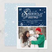 Warm Wishes's Greetings Typography Photo Feestdagenkaart (Voorkant / Achterkant)