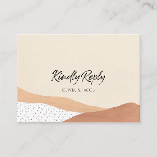 Warm woestijn | Boho Wedding RSVP-kaart Informatiekaartje (Voorkant)