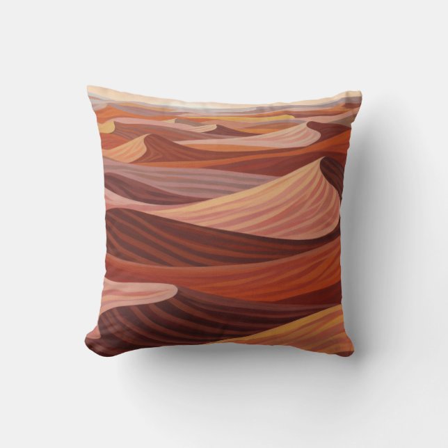 Warm woestijnlandschap - Schilderachtig kunstprint Kussen (Voorkant)