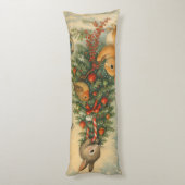 Warm woodland bunny christmas festive winter lichaamskussen (Achterkant (Verticaal))