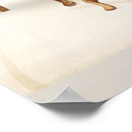 Warm Woonkamer Scene met Groene Stoel Poster (Hoek)