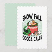 Warm worden met Sneeuwval Cacaobellen - Winterdran Kaart (Voorkant / Achterkant)