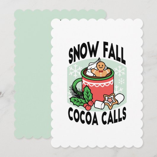 Warm worden met Sneeuwval Cacaoropjes - Winterdran Kaart (Voorkant / Achterkant)