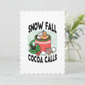 Warm worden met Sneeuwval Cacaoropjes - Winterdran Kaart (Staand voorkant)