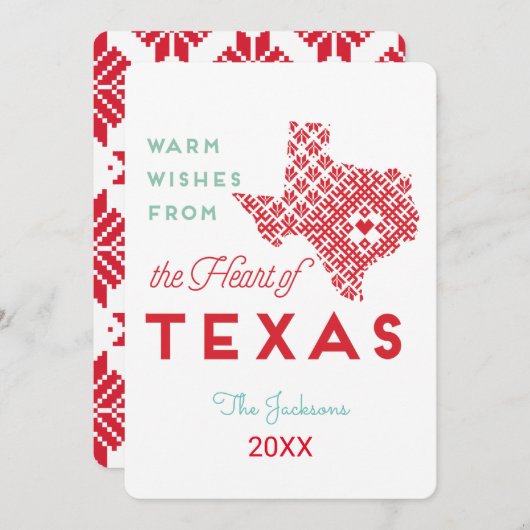 Warm Wwish from the Heart of Texas Kaart (Voorkant / Achterkant)