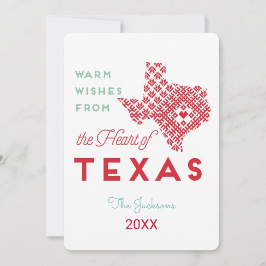 Warm Wwish from the Heart of Texas Kaart (Voorkant)