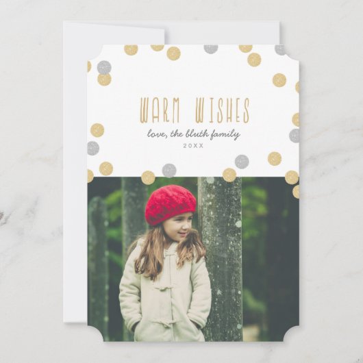 Warm Wwish Holiday Photo Flat Card Feestdagenkaart (Voorkant)