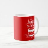 Warm Wwish Hot Cup Koffee Caca Xmas Red White Koffiemok (Voorkant rechts)